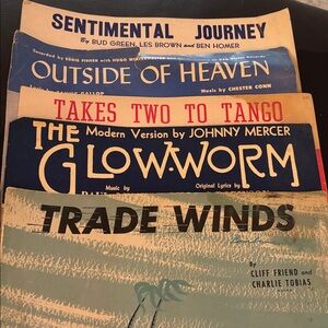 Vintage Sheet Music Collection 5 booklets